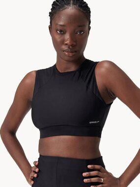 NWT Speedo Solid Mesh Crop Anthracite M